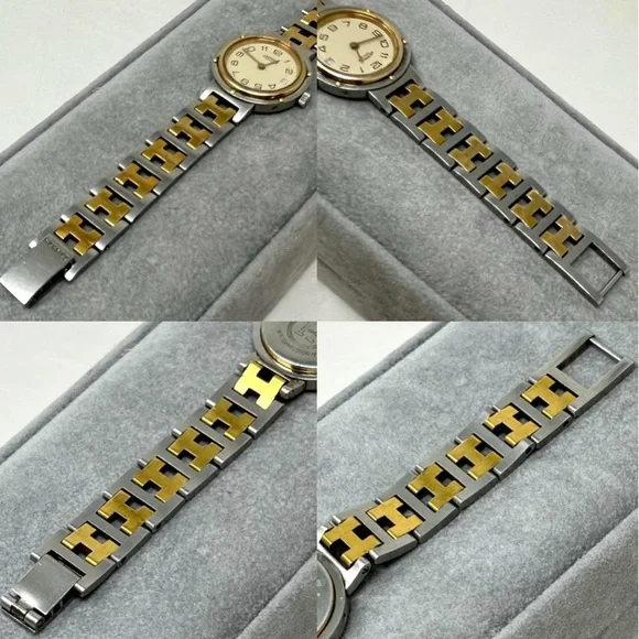 Hermès Clipper Gold & Steel H Band Watch